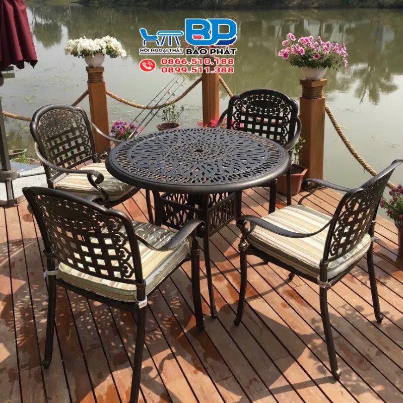 bộ bàn ghế nhôm đúc đã qua sử dụng mã BGNDBP007