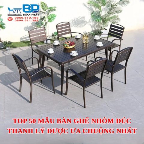 bộ bàn ghế nhôm đúc thanh lý đẹp mắt