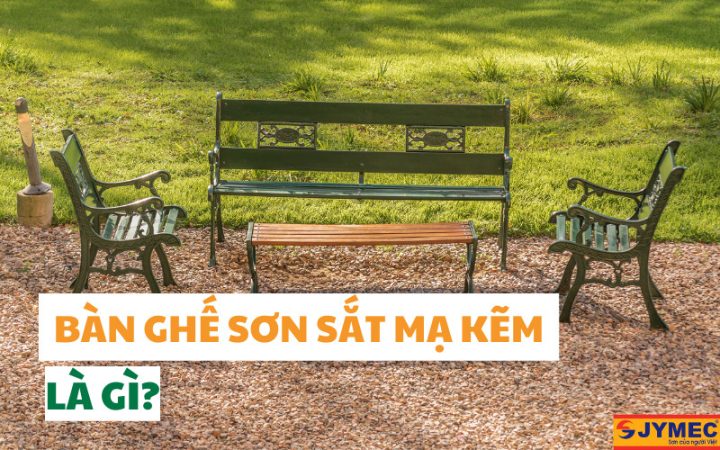 Bộ bàn ghế sắt mạ kẽm được sơn màu xám hiện đại