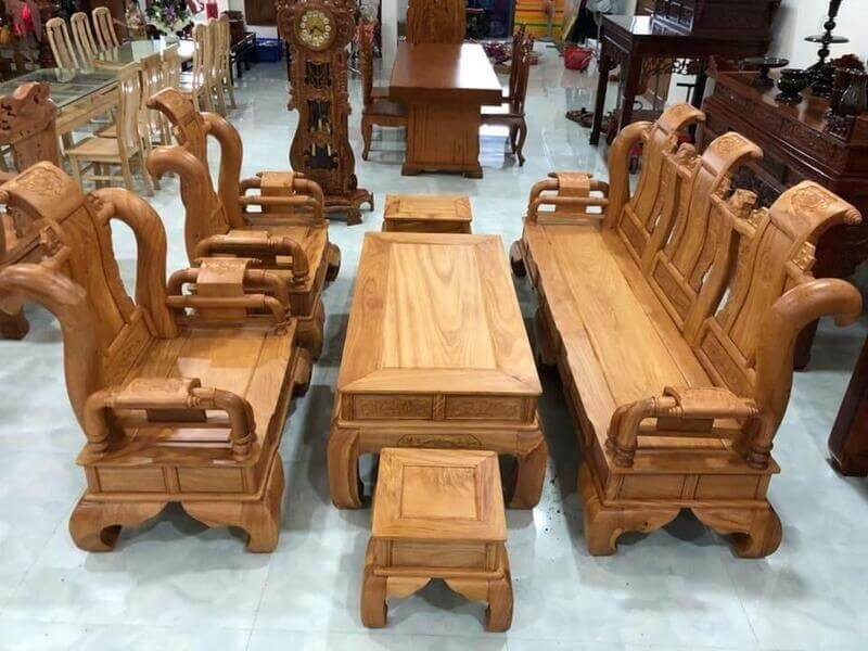 Bộ bàn ghế Tần Thủy Hoàng gỗ gõ Nam Phi