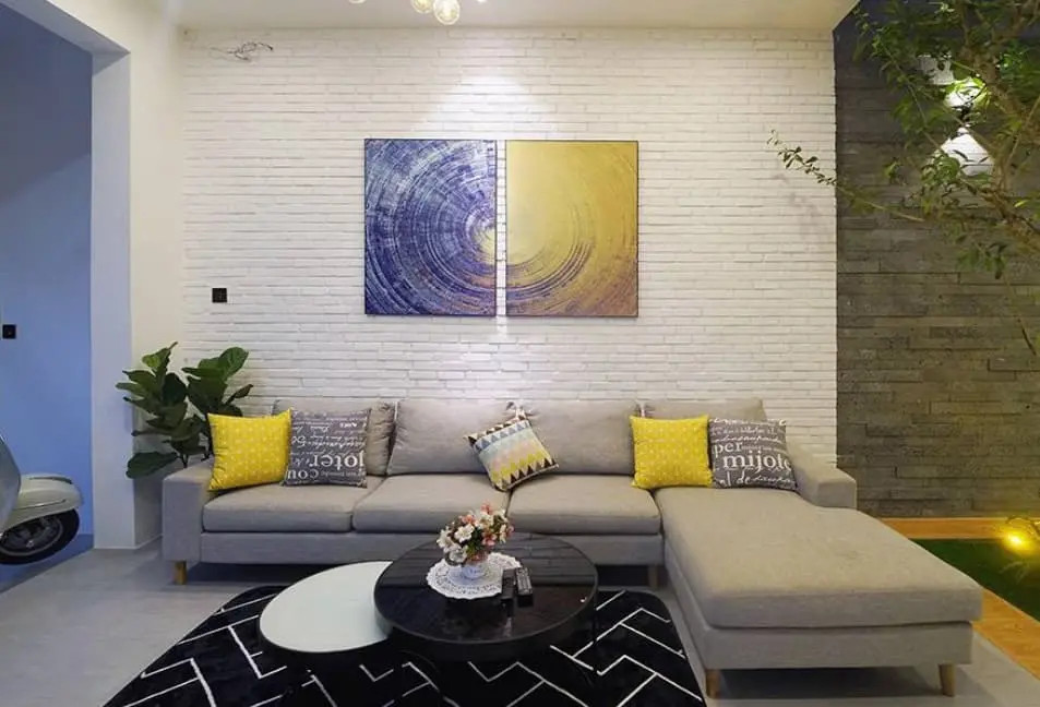 Bộ bàn ghế tiếp khách văn phòng nhỏ gọn hình chữ L tận dụng góc tối ưu