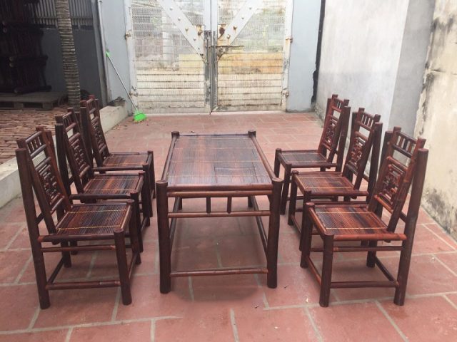 Bộ bàn ghế tre uống trà