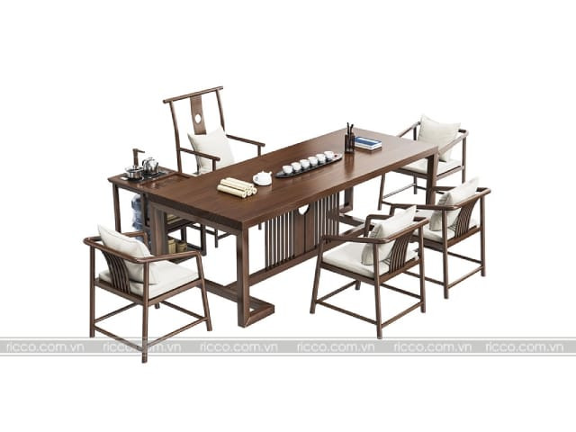 Bộ bàn ghế uống trà Trung Quốc gỗ tự nhiên