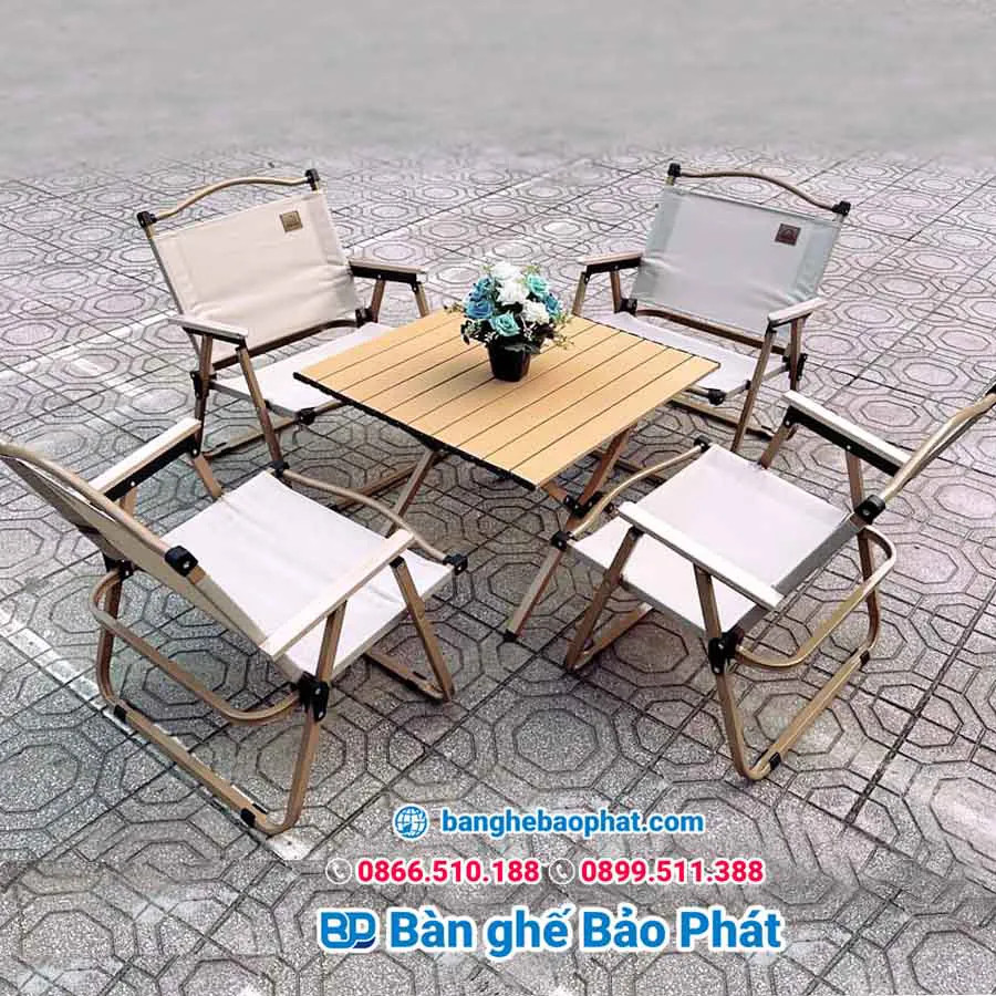 Bộ bàn ghế vỉa hè phong cách camping bền đẹp