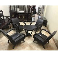 Bộ bàn ghế xa long thùng gỗ gõ cũ, thanh lý nội thất gỗ phòng khách