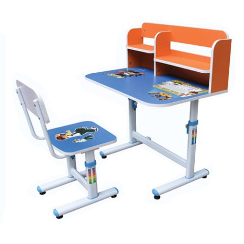 Bộ bàn học sinh có giá sách liền BHS29C-3 màu hồng họa tiết đáng yêu