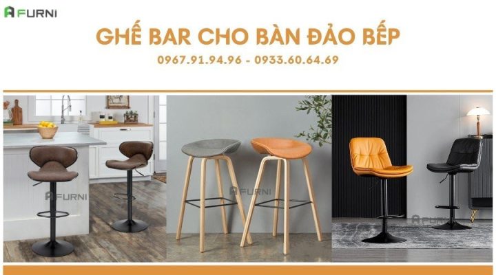 Bộ ghế ngồi bàn đảo bếp hiện đại, sang trọng cho không gian bếp