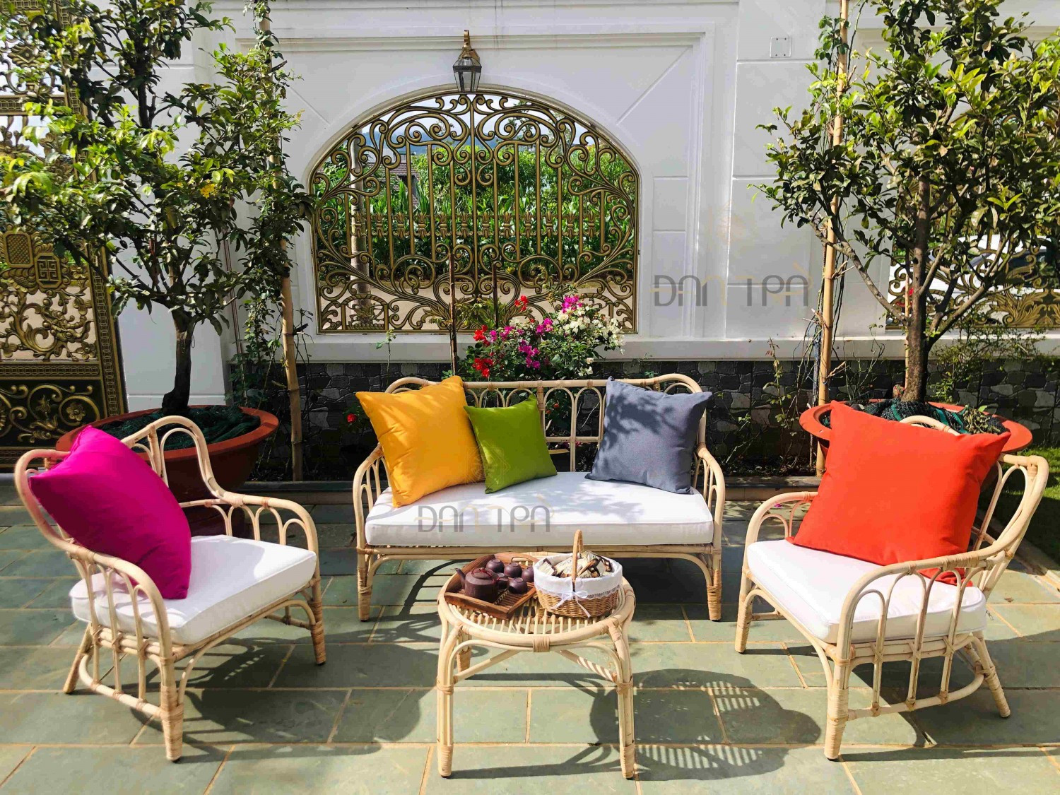 Bộ sofa mây Elizabeth bán chạy theo phong cách boho, vintage