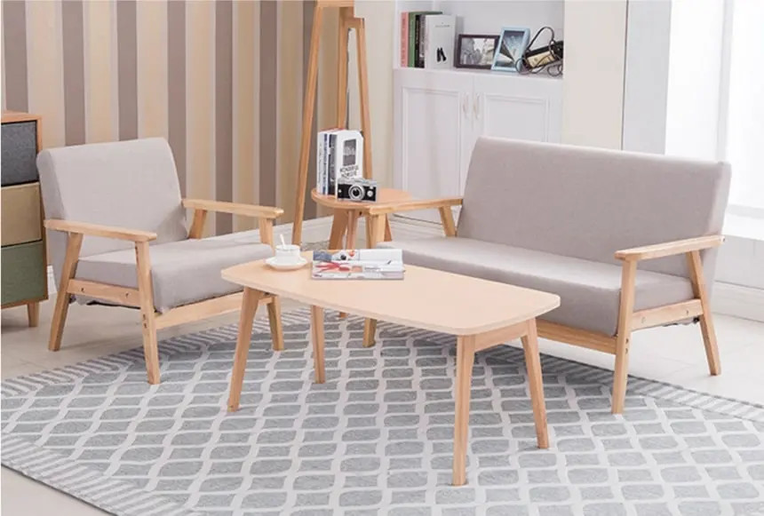 Bộ sofa mini và bàn trà nhỏ gọn cho phòng tiếp khách văn phòng