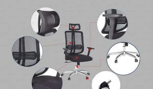Các bộ phận của ghế văn phòng đã tháo rời để chở bằng xe máy