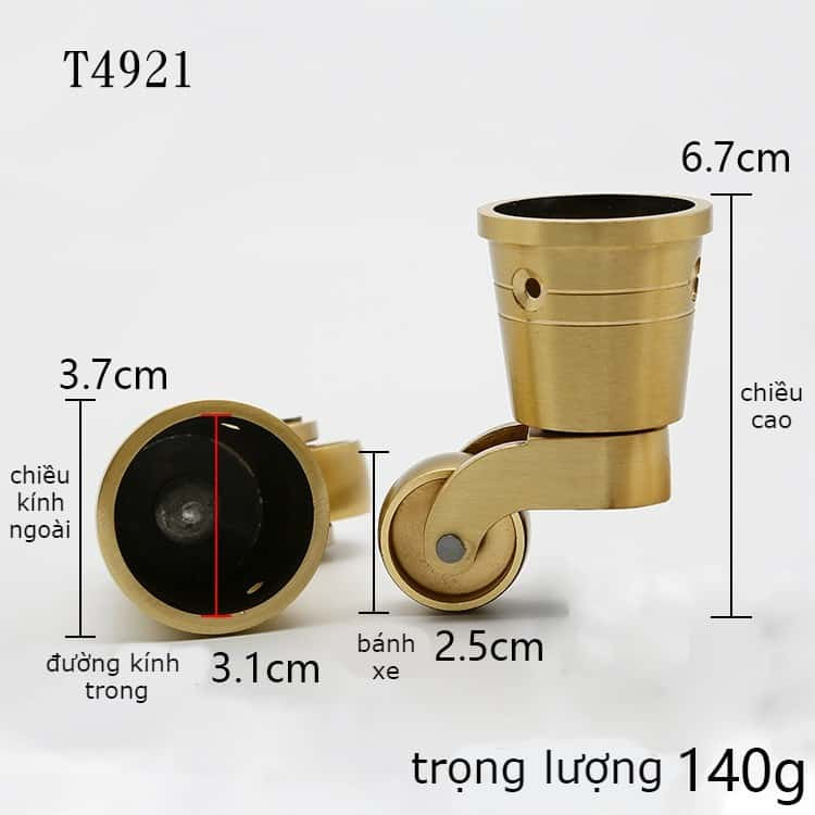 Các mẫu bánh xe bằng đồng đa dạng cho bàn gỗ