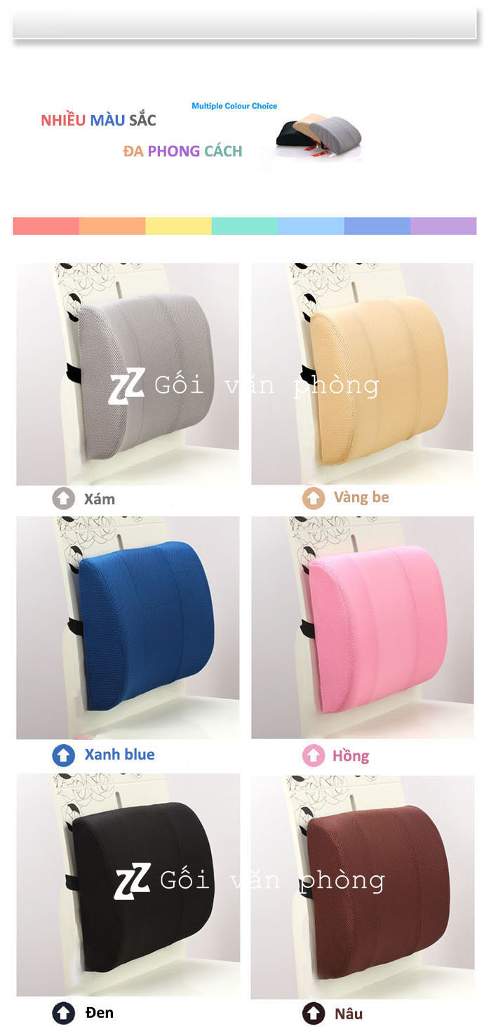 Các tùy chọn màu sắc vỏ đệm lót lưng ghế văn phòng chất liệu lưới