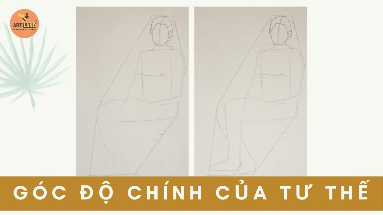 Cách vẽ người ngồi ghế - Xác định góc độ chính của tư thế