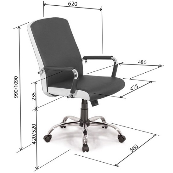 Cận cảnh chi tiết tay vịn và đệm ngồi của ghế xoay bọc da PU hiện đại
