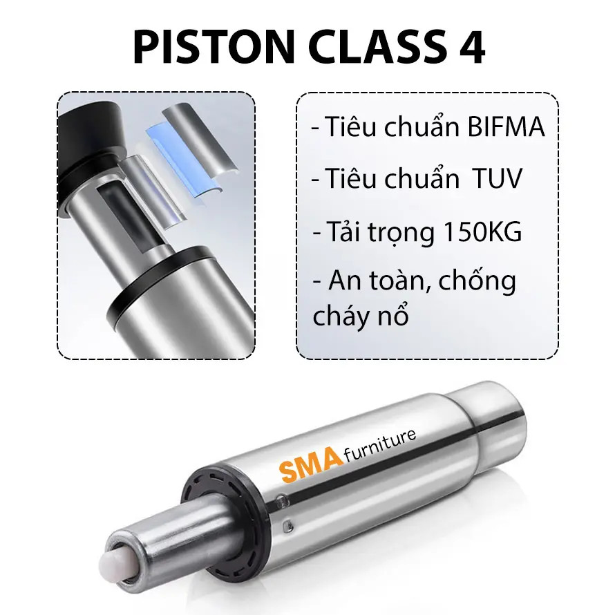 Cận cảnh piston Class 4 của ghế công thái học SMA Mirai Pro