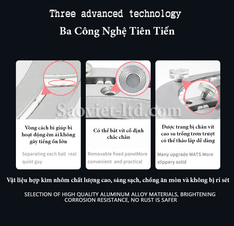 Cận cảnh vòng bi mâm xoay bàn ăn với thiết kế chắc chắn và bền bỉ