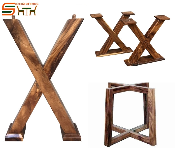 Chân bàn gỗ me tây với vân gỗ ấn tượng