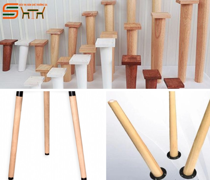 Chân bàn gỗ tròn với thiết kế tinh tế