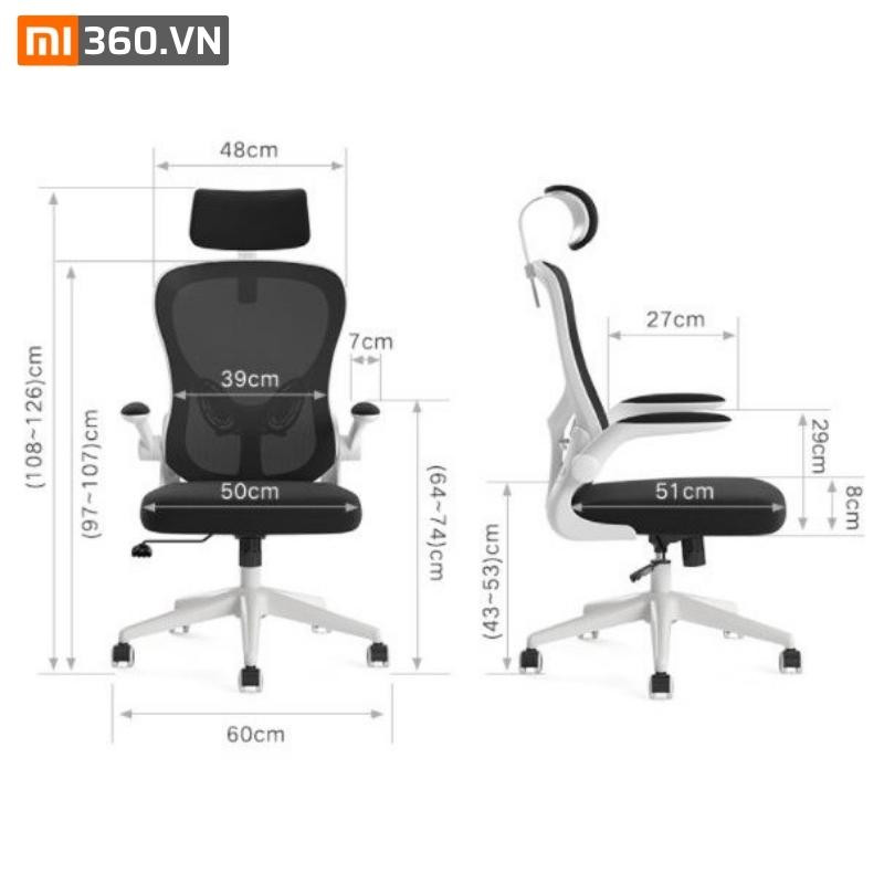 Chân ghế và bánh xe xoay linh hoạt của ghế công thái học Xiaomi HBADA HDNY163