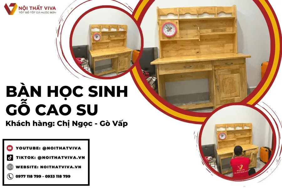 chất liệu gỗ tự nhiên cao cấp cho bàn học sinh