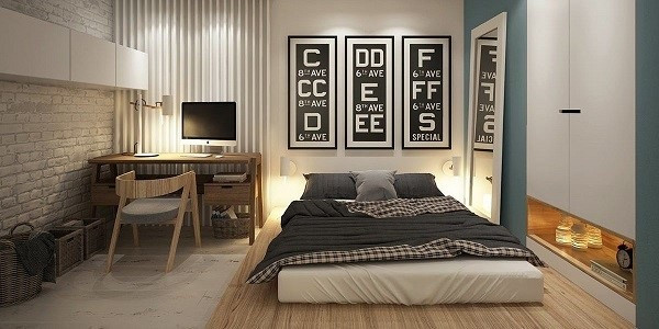 Chất liệu gỗ tự nhiên cho bàn làm việc trong phòng ngủ