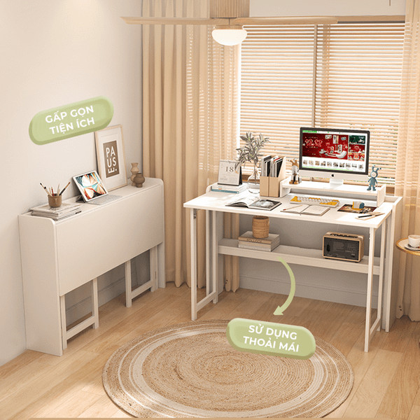 Chi tiết bàn làm việc gấp thông minh từ góc độ khác
