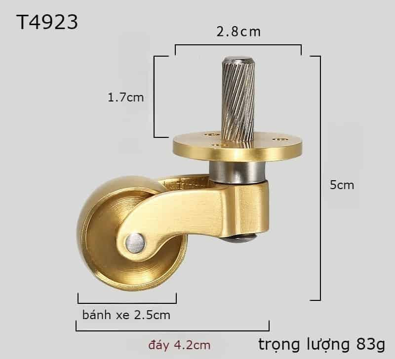 Chi tiết bánh xe đồng cao cấp cho chân bàn