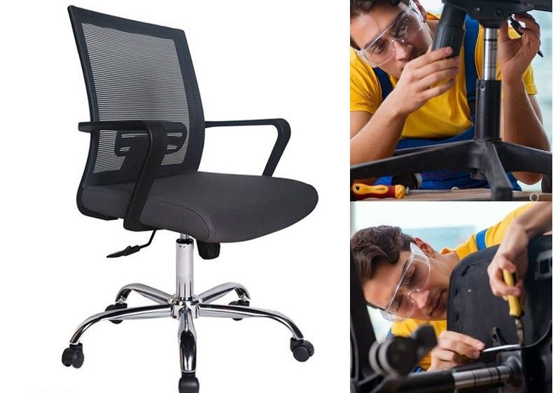 Chi tiết các bước tháo rời chân và ben hơi của ghế văn phòng bằng dụng cụ cơ bản
