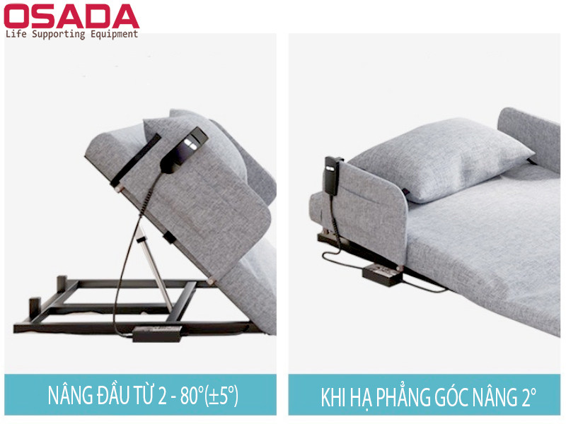 Chi tiết cấu tạo đệm và khung ghế tựa lưng điện OSADA SD-12E, dễ dàng tháo rời vệ sinh