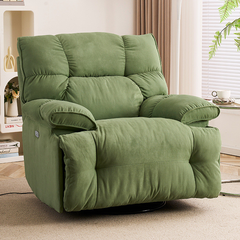 Chi tiết chất liệu vải nhung mềm mại của ghế sofa thư giãn bập bênh