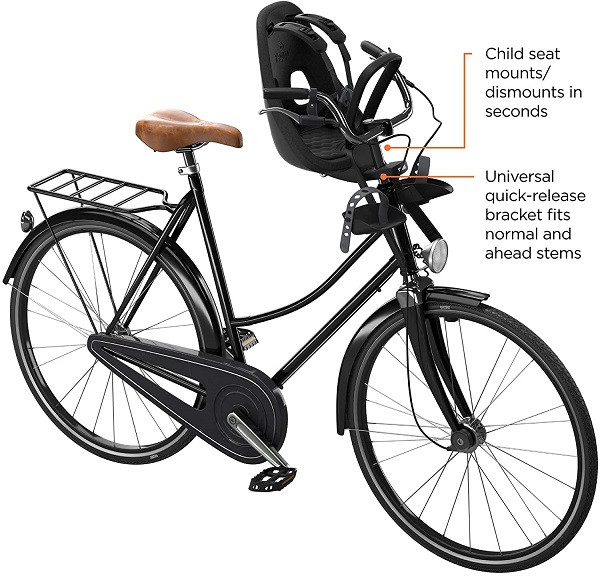 Chỗ để chân linh hoạt của ghế ngồi xe đạp phía trước Thule Yepp Nexxt Mini