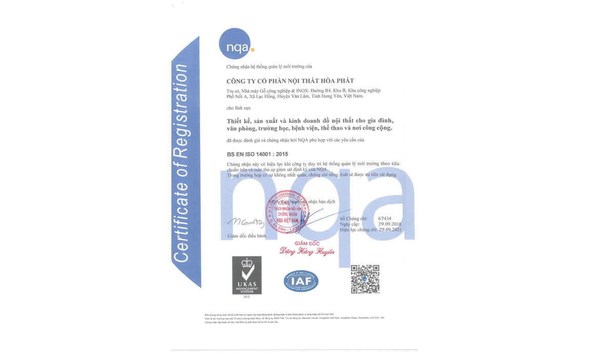 Chứng nhận ISO 9001 và 14001 cho hệ thống quản lý chất lượng