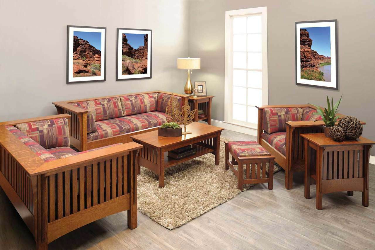 Combo bộ sofa gỗ xoan đào phòng khách chung cư thiết kế lạ mắt