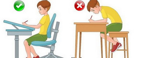Cột sống học sinh bị cong vẹo do bàn ghế không đúng kích thước