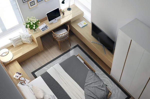 Đặt bàn làm việc trong phòng ngủ gần cửa sổ đón ánh sáng