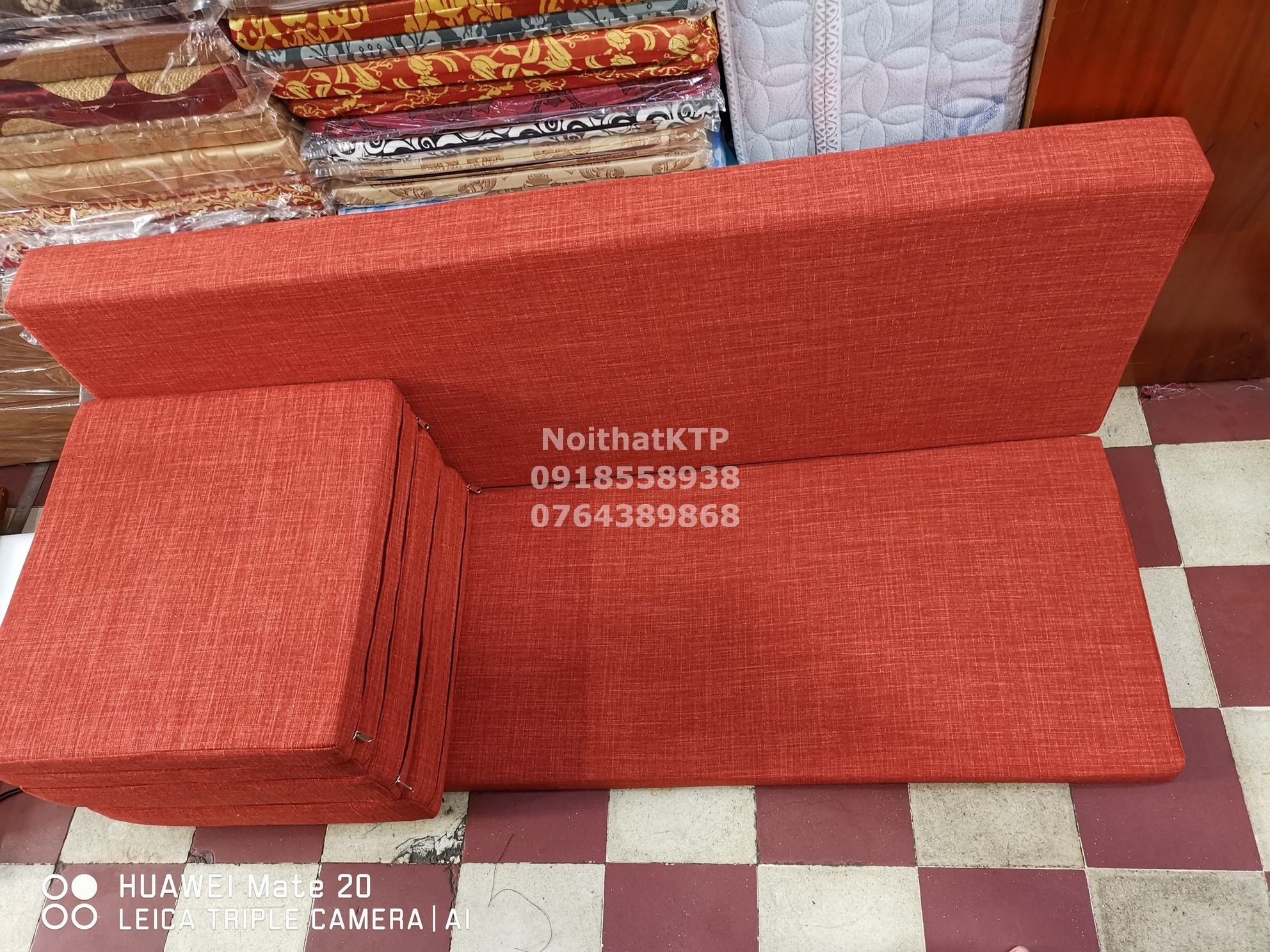đệm dài lót ghế salon màu kem