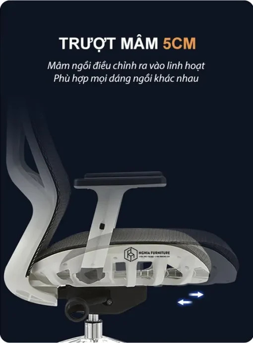 Đệm ngồi êm ái của ghế công thái học Hồ Chí Minh làm từ chất liệu cao cấp
