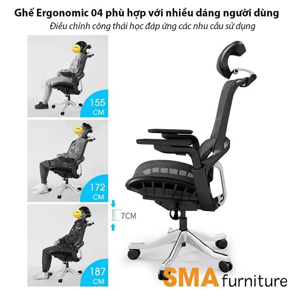 Điều chỉnh tựa lưng theo đường cong tự nhiên