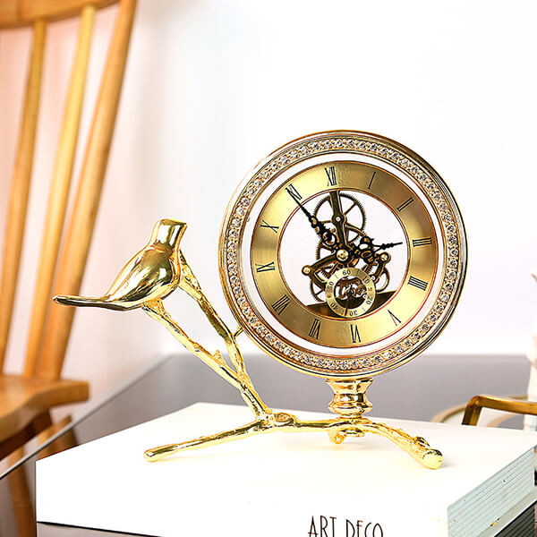 Đồng hồ để bàn chim vàng anh, quà lưu niệm để bàn làm việc đẹp mắt