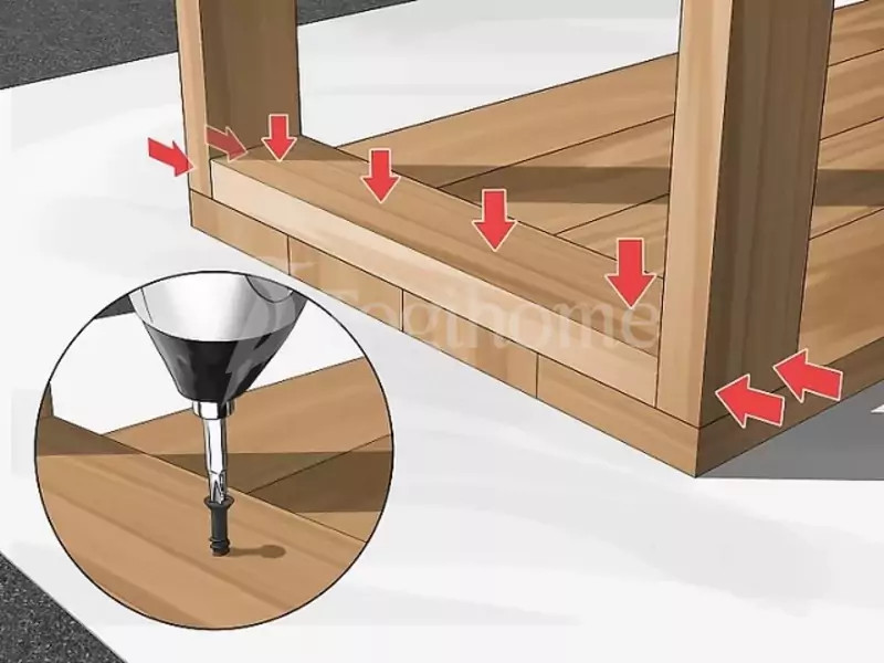 Gắn kết chắc chắn chân và mặt bàn học sinh bằng ốc vít chuyên dụng