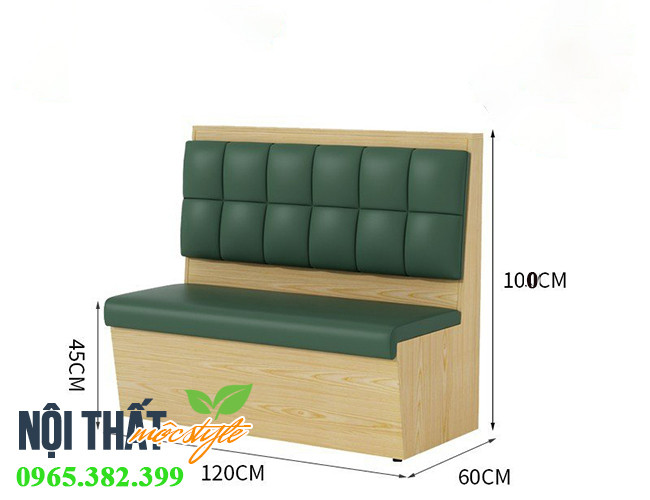 Ghế băng dài với kích thước tiêu chuẩn, đảm bảo sự thoải mái tối đa cho người sử dụng.