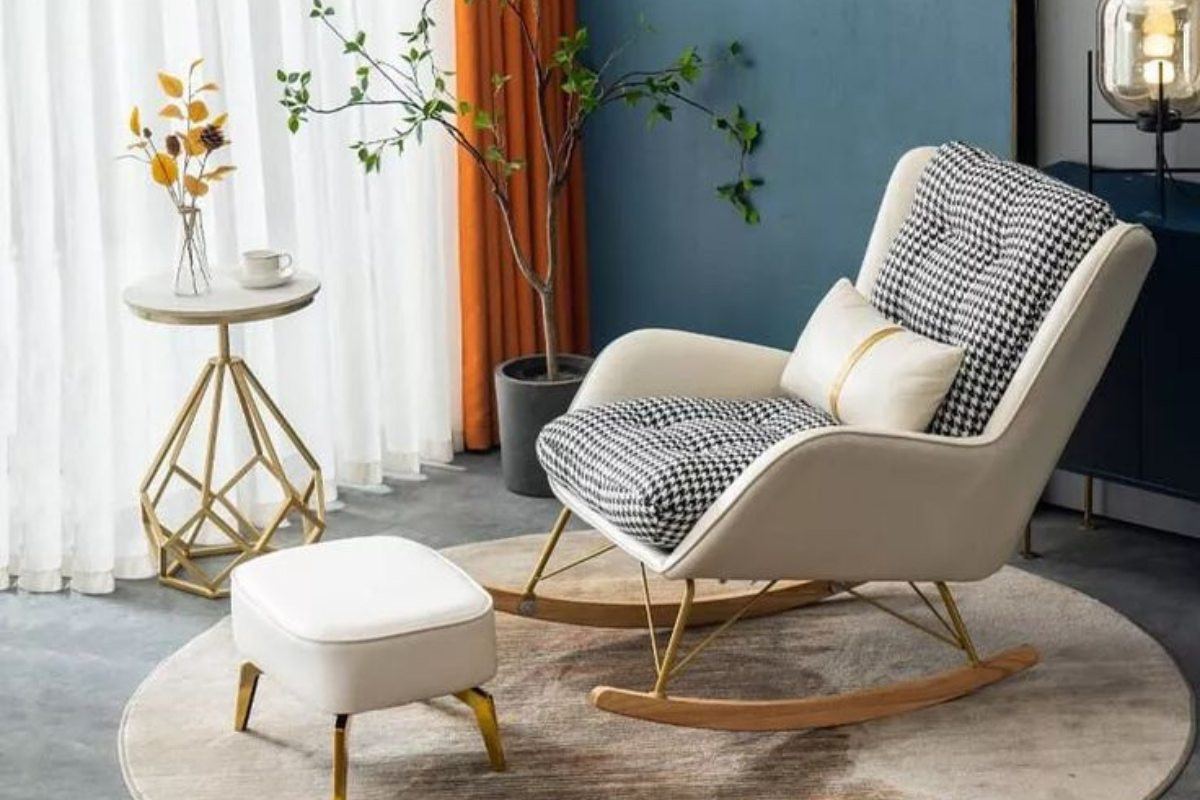 Ghế bập bênh vải nỉ cho người lớn