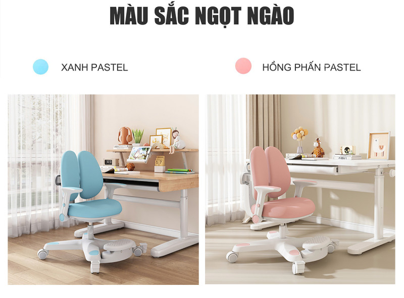 Ghế chống gù chống cận cho bé với tựa lưng ôm sát và khả năng điều chỉnh độ cao