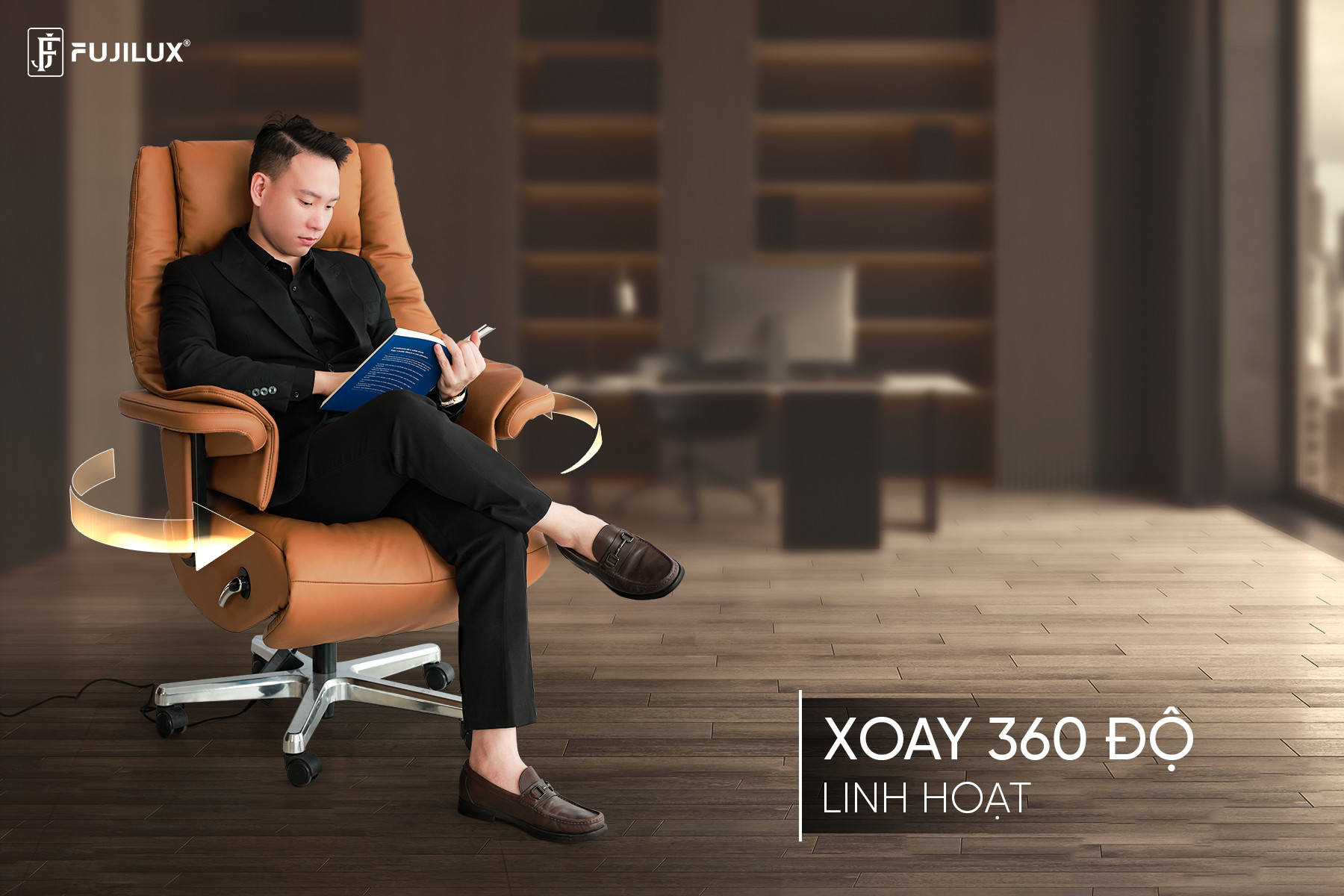 Ghế chủ tịch xoay 360 độ linh hoạt