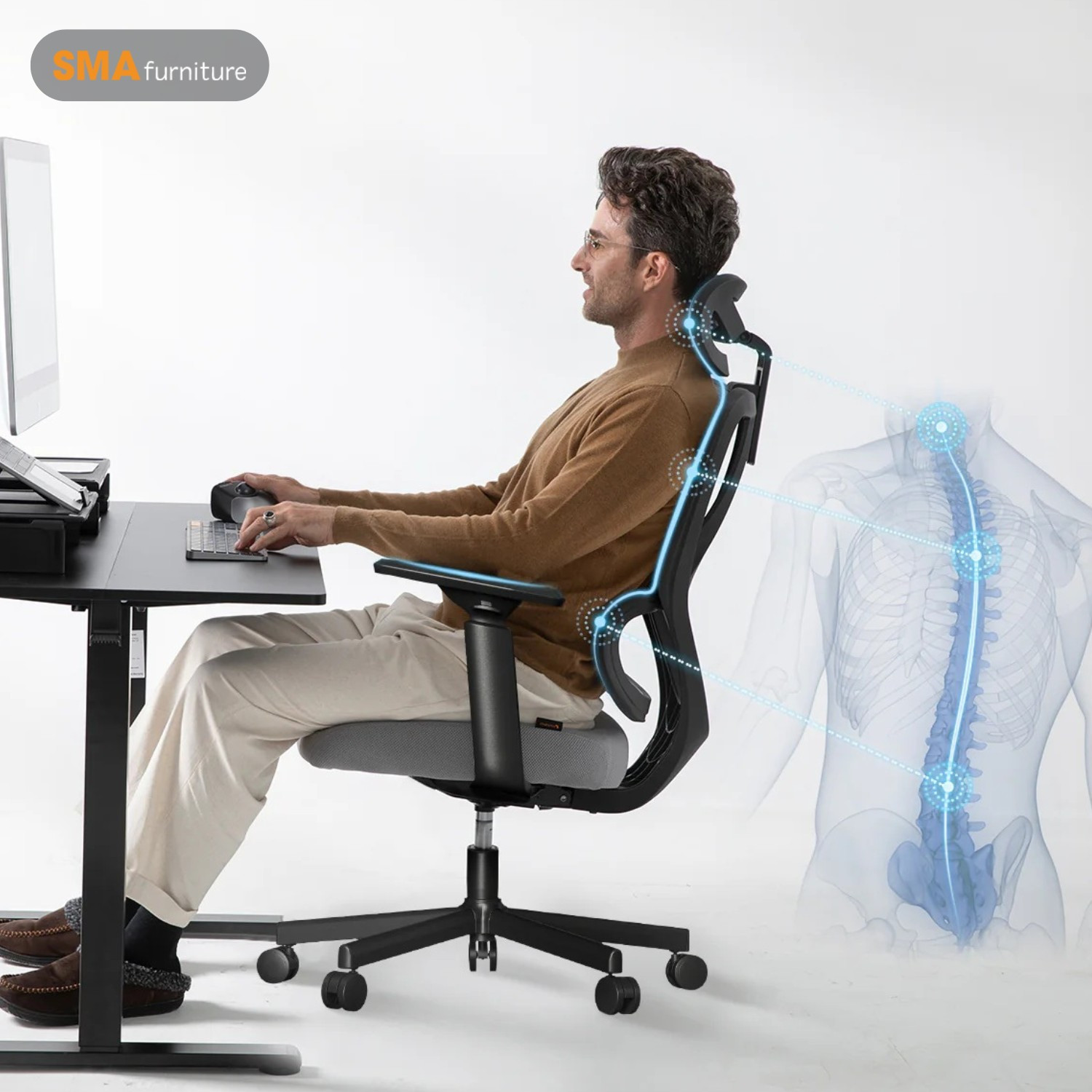 Ghế công thái học Hồ Chí Minh giảm áp lực lên vùng hông