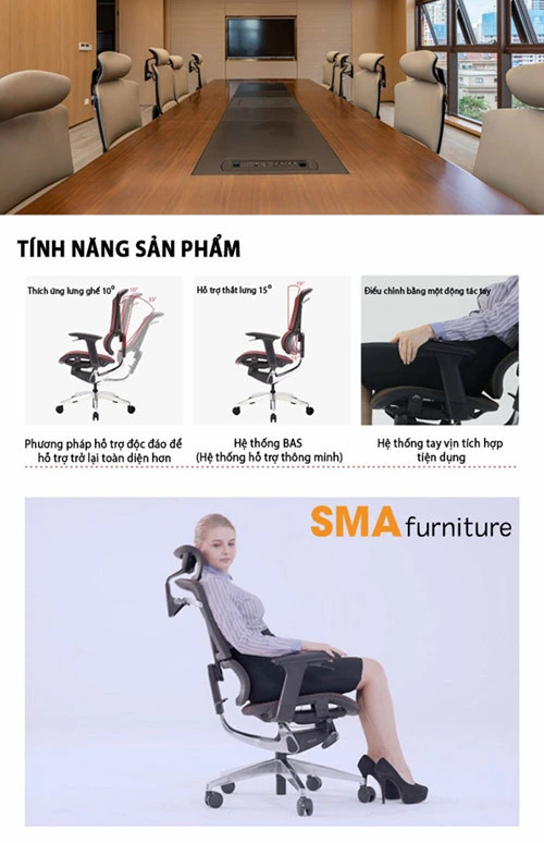 Ghế công thái học ISEE-X cao cấp với các chi tiết điều chỉnh
