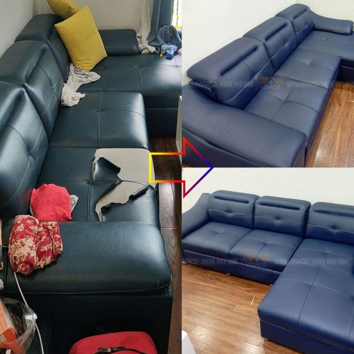 Ghế da bị rách mặt ngồi được bọc da ghế ngồi mới