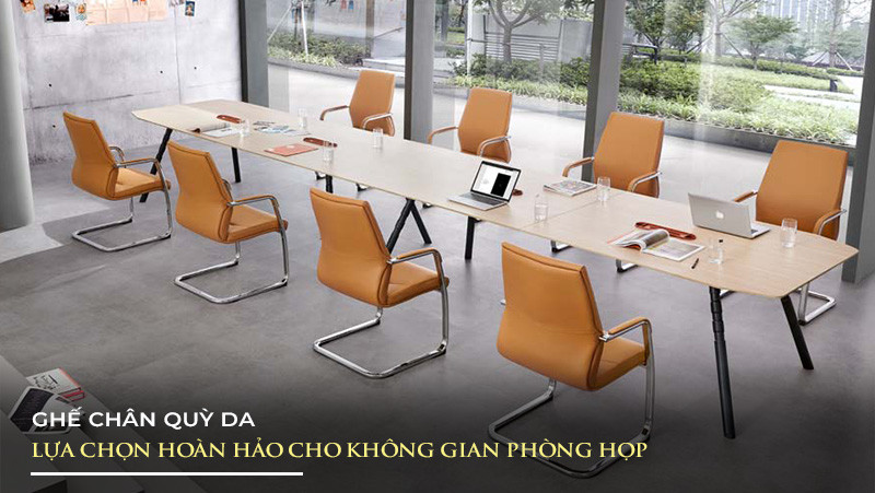 Ghế da chân xoay với khung thép chắc chắn, thiết kế ergonomic