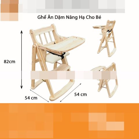 Ghế em bé ngồi ăn bằng gỗ tự nhiên