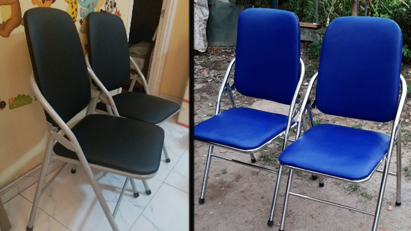 Ghế gấp Hòa Phát G04 với thiết kế bọc kín từ tựa lưng đến đệm ngồi